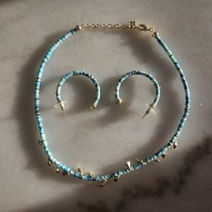 Kendra Scott Turquoise and Gold Beaded Choker Set